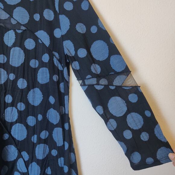 IC by Connie K Artsy Polka Dot Asymmetric Tunic Small Sheer Mesh Fairy Grunge - Picture 4 of 11